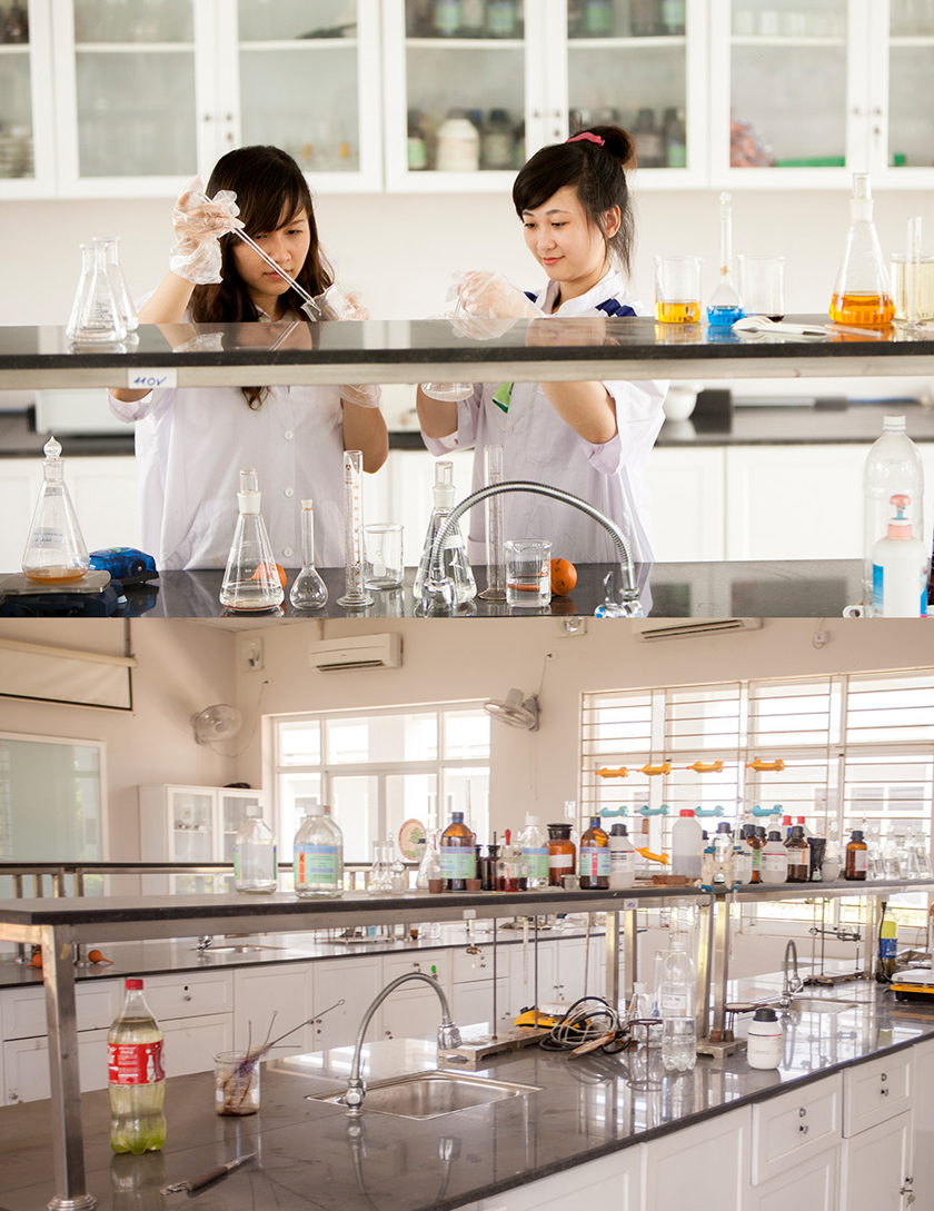 Các phòng thí nghiệm tại ĐH Duy Tân được trang bị đầy đủ vật dụng, phục vụ nhiều loại thí nghiệm