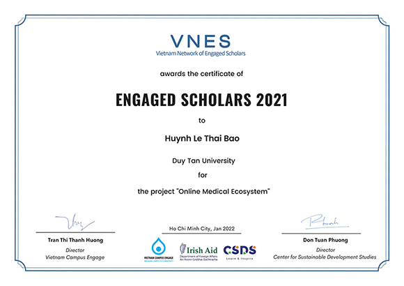 Tác giả của Dự án “Hệ Sinh thái Y khoa online” - ĐH Duy Tân nhận giải thưởng Engaged Scholar 2021