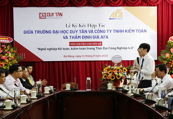 Đại học Duy Tân Ký kết Hợp tác với Công ty TNHH Kiểm toán và Thẩm định giá AFA Ongphamquangtrungphatbieutailekyket-45