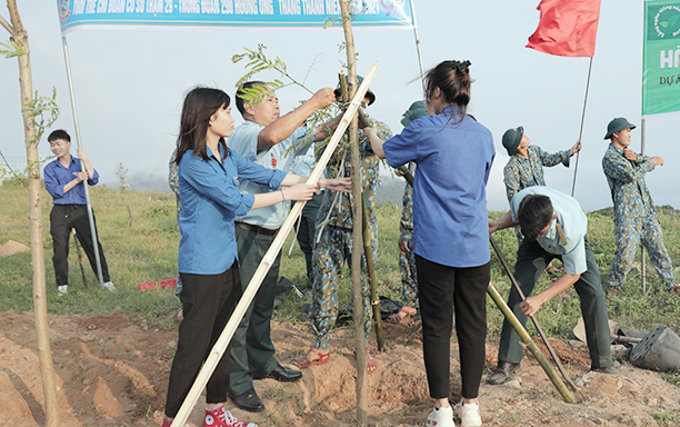 Sinh viên Khoa Khoa học Xã hội & Nhân văn DTU trồng cây trên đỉnh Sơn Trà Trong-cay-7-93