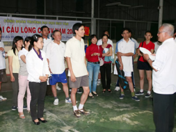 The closing ceremony of badminton contest