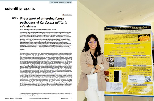 Bài báo của Gia Thi trên tạp chí Scientific Reports (Q1, IF=4.6) thuộc hệ thống Nature Portfolio cùng giải “Báo cáo Poster Xuất sắc” tại Hội nghị Nấm học Toàn quốc lần thứ V