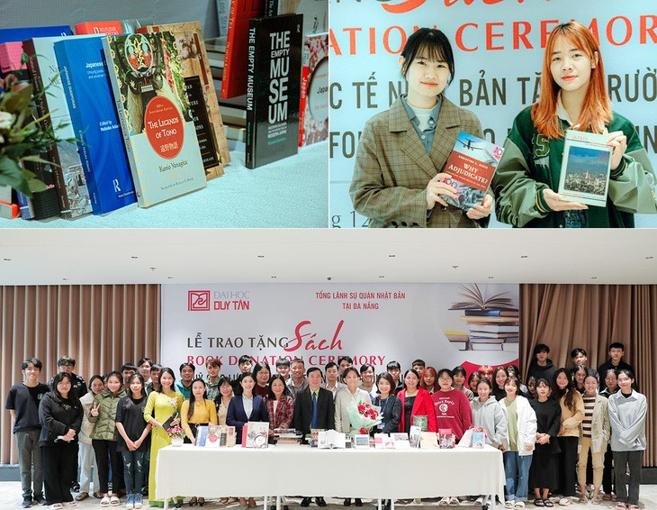 Sinh viên Duy Tân hào hứng với những cuốn sách quý giá đến từ Nhật Bản