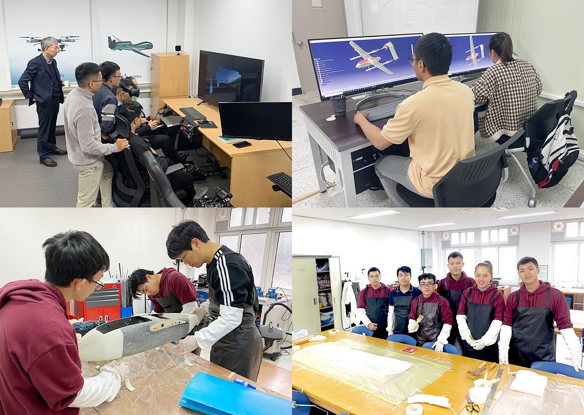 Quá trình học tập, thiết kế và chế tạo UAV, tập lái mô phỏng tại ĐH Chodang